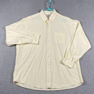 VTG Brooks Brother The Sport Button Shirt Men's Large Yellow Formal Cotton